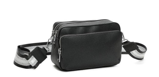 Strathurie - Crossbody Bag with Canvas Strap Black 0925