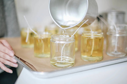 Candle Drop - Clear Jar | Personalised Hand-Poured Natural Soy Candle: Peony & Blush Suede / 110ml