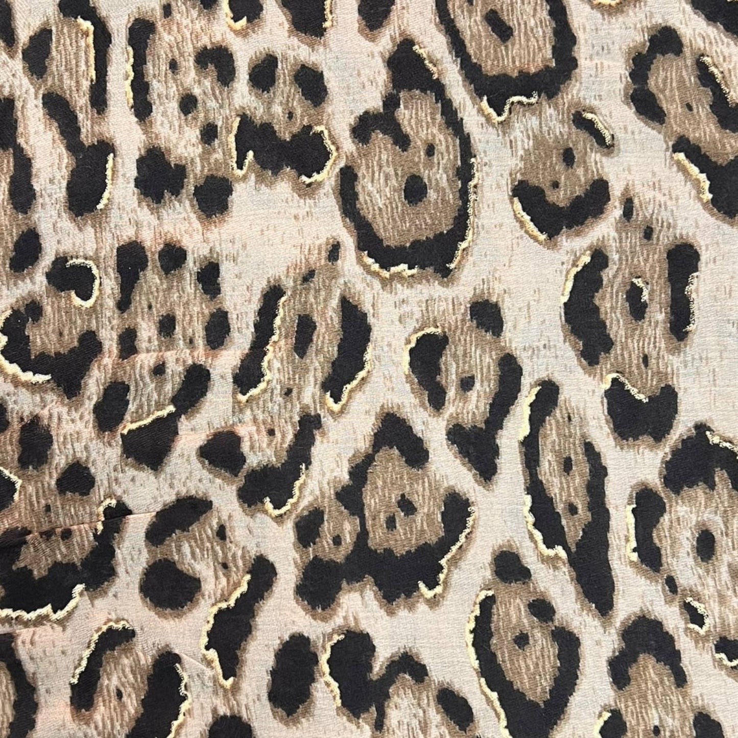 London Scarves - Classic leopard print scarf with golden flakes: Gray