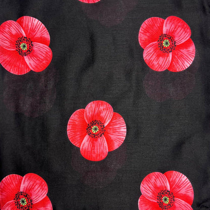 Lili Scarves - Poppy Printed Scarf: White