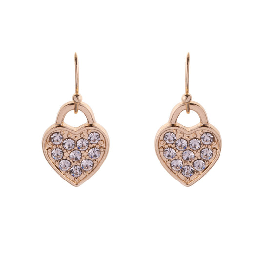 D&X Ltd - Alesha Crystal Hook Earrings: Gold & Clear