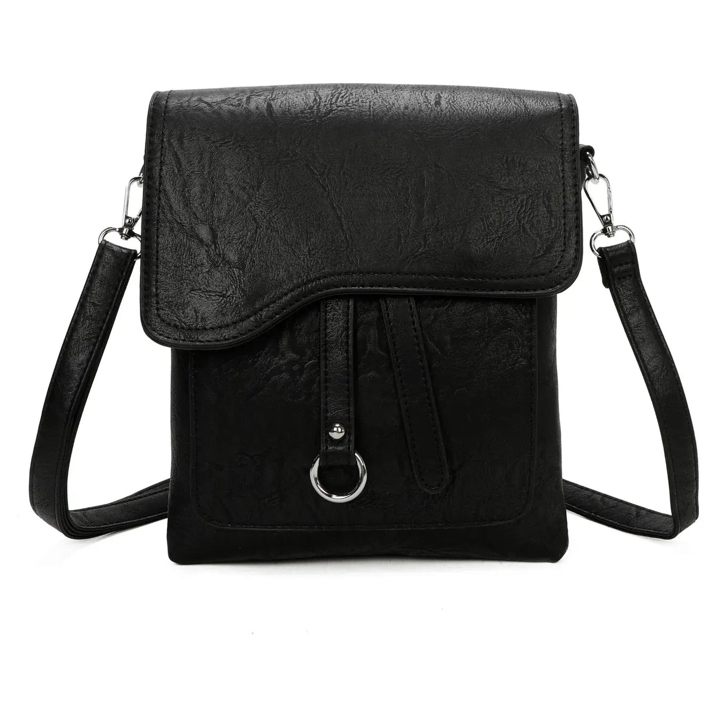 Medium Size 3 Compartment Cross Body  Shoulder Bag: Grey