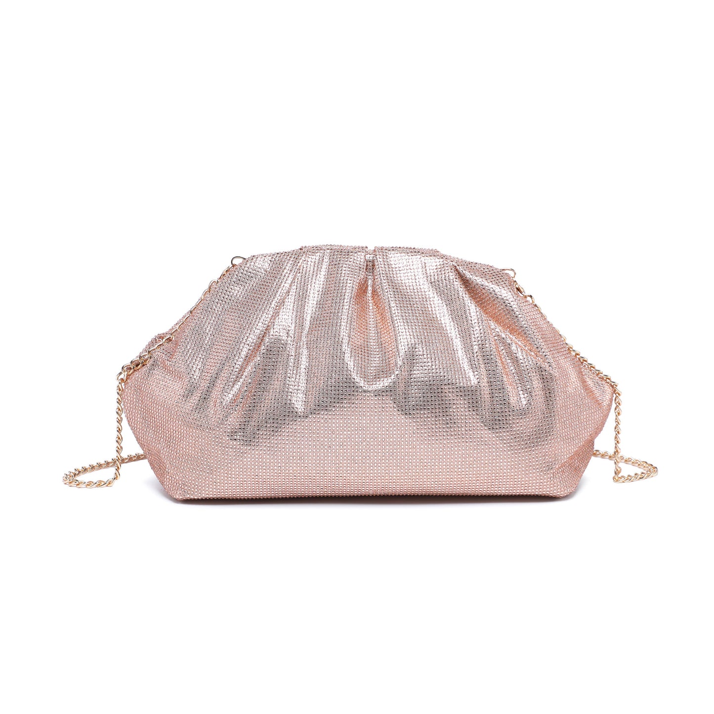 Kiss Clasp Soft Shimmery Cross Body Bag: Silver