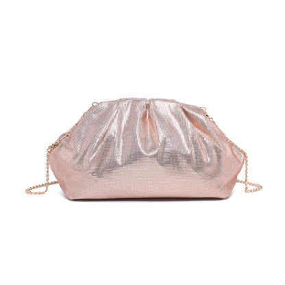 Kiss Clasp Soft Shimmery Cross Body Bag: Silver