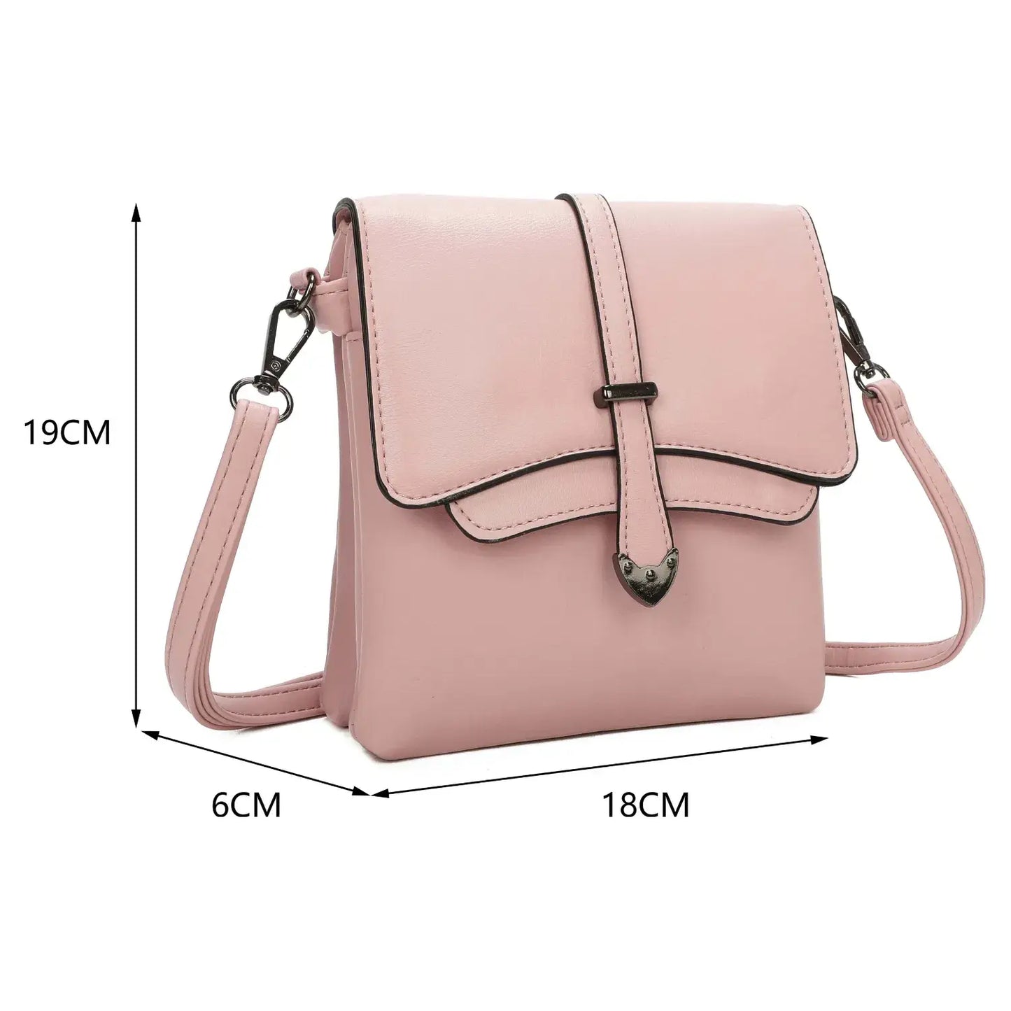 Superbia - Small 3 Compartment Retro Cross Body Bag Shoulder Bag-9129: Pink