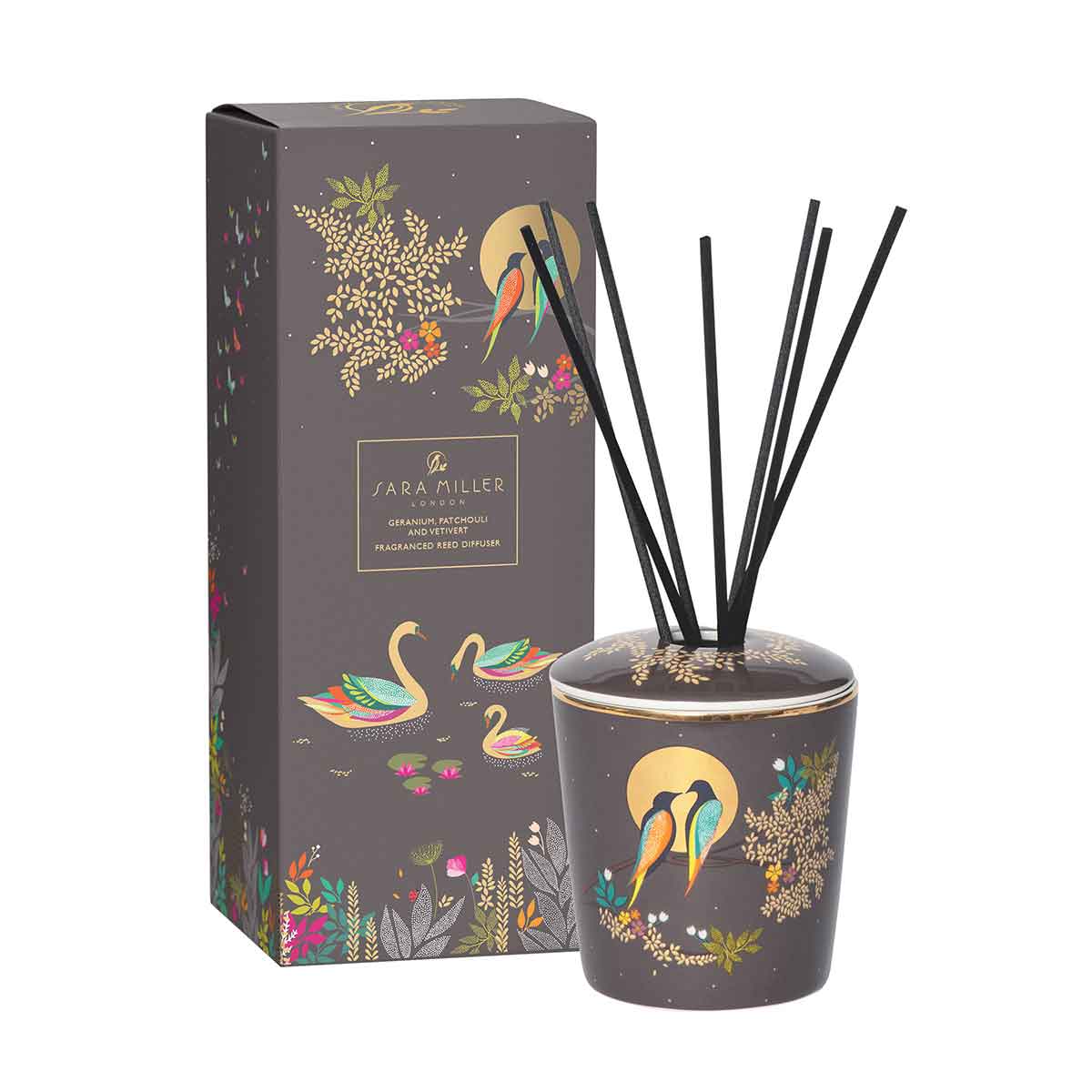 Wax Lyrical UK - Sara Miller Ceramic Reed Diffuser: Amber Orchid & Lotus Blossoms