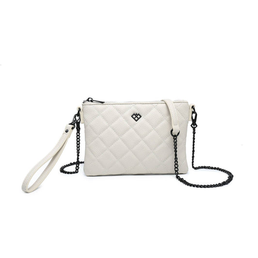 Quilted Diamand Pattern Grab Bag/ Crossbody Bag: Orange