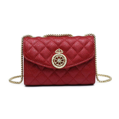 Crossbody bag with quilted check pattern: Khaki