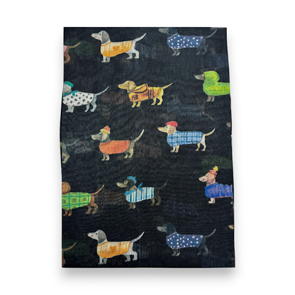 Lili Scarves - Fashion Dogs Digital Print Scarf: Black