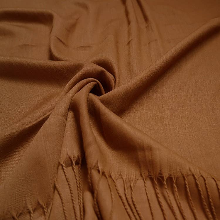 Lili Scarves - Plain Light Pashmina Large Scarf - 20 Colours: Black