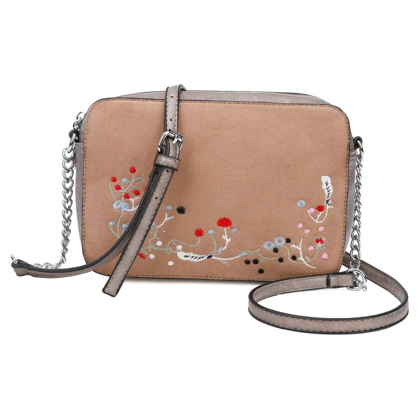 Superbia - Crossbody bag with embroidered details 5878: Red