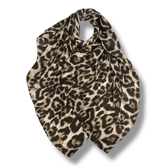 London Scarves - Classic leopard print scarf: Gray