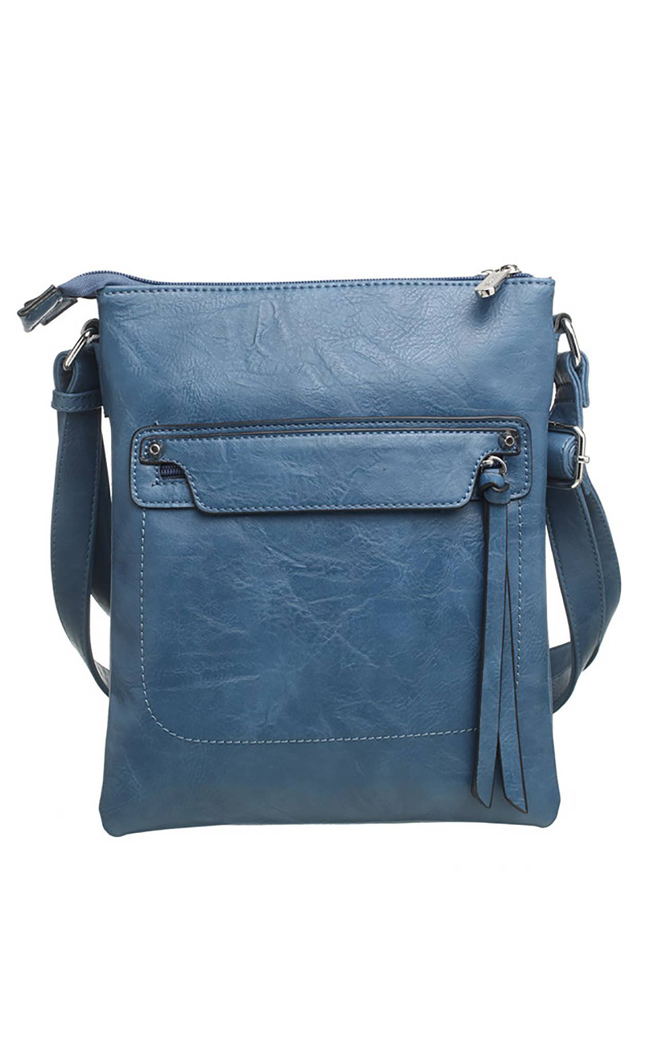 Bessie London - CLASSIC ZIPPER CROSSBODY BAG: GREEN