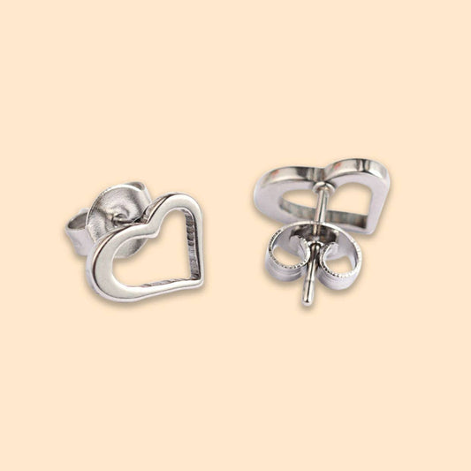 WishStrings - SALE - Silver Open Hearts - Stud Earrings - S081