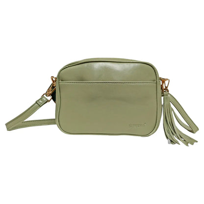 Soft Pu Camera Bag Cross Body Bag with Front Pocket Mink