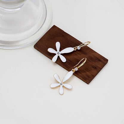 White Fairy Flower Earring Retro Party Hooks - Simple & Cute