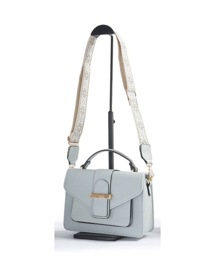 Papaya Fashion Ltd - A7807-Crossbody/Grab bag with pocket on the front and buckle: Black