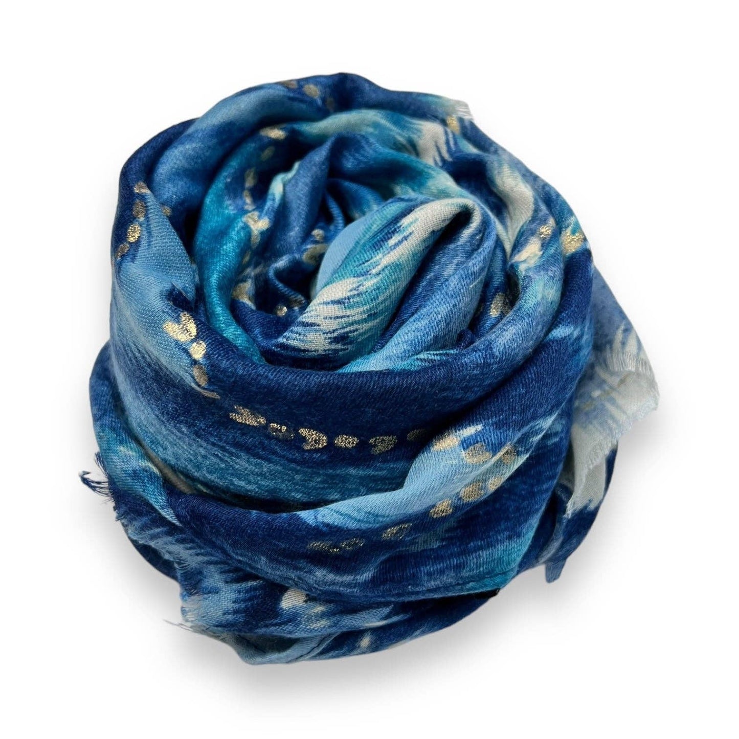 Lili Scarves - Colourful Zigzag Print with Small Flakes: Green