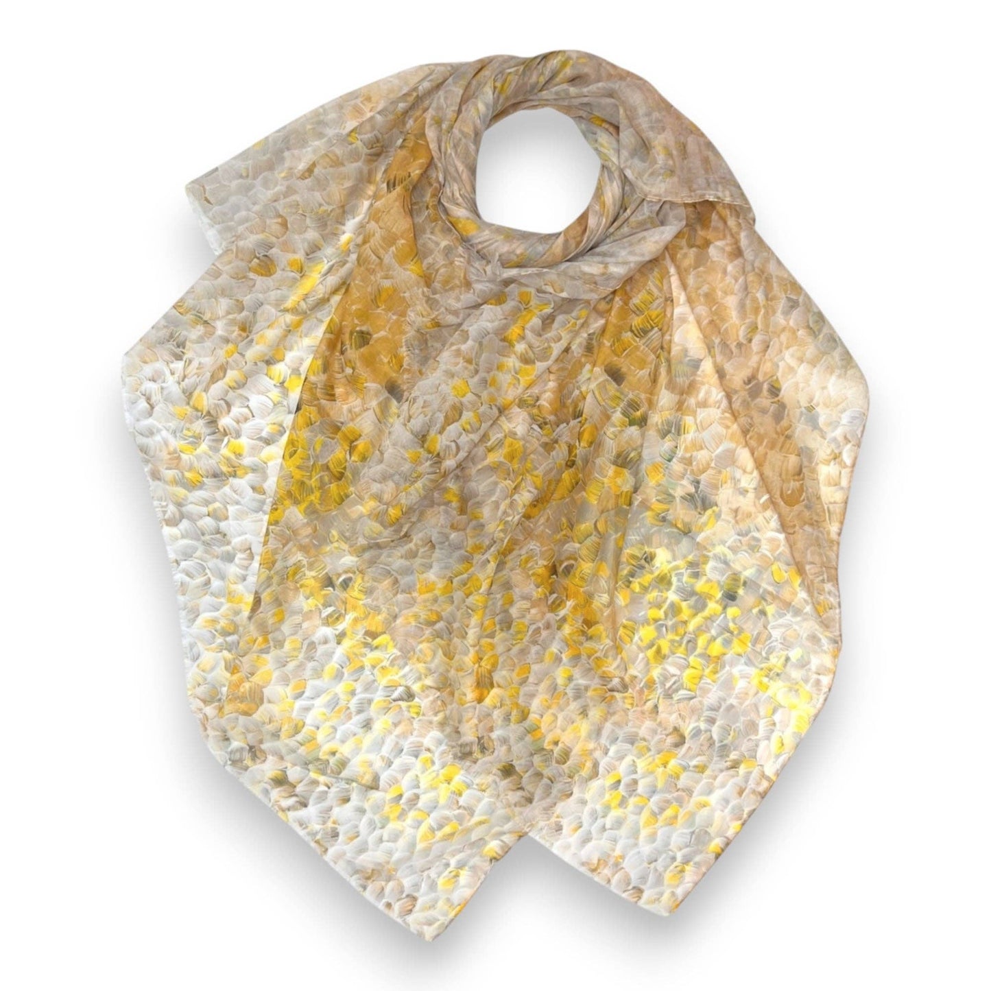 Lili Scarves - Vibrant Mosaic Print Scarf: Blue