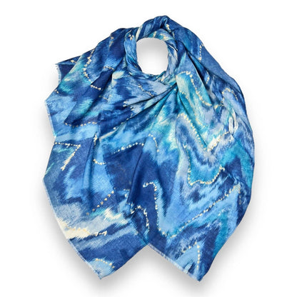 Lili Scarves - Colourful Zigzag Print with Small Flakes: Pink