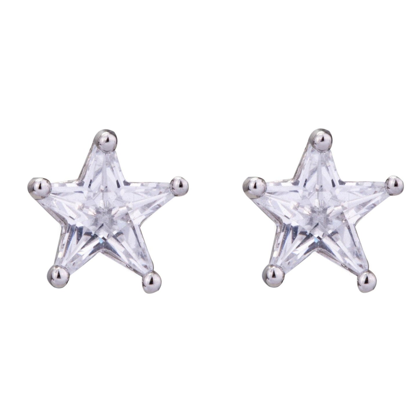 D&X Ltd - Keira Cubic Zirconia Stud Earrings: Gold & Clear