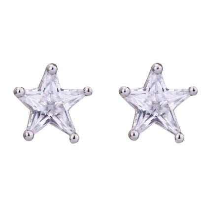 D&X Ltd - Keira Cubic Zirconia Stud Earrings: Gold & Clear