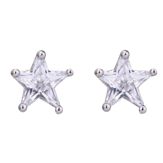 D&X Ltd - Keira Cubic Zirconia Stud Earrings: Gold & Clear