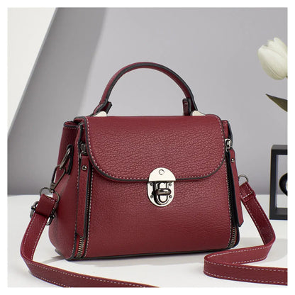 Small Front Clasp Open Top Handle Bag Shoulder Bag -MX47: White