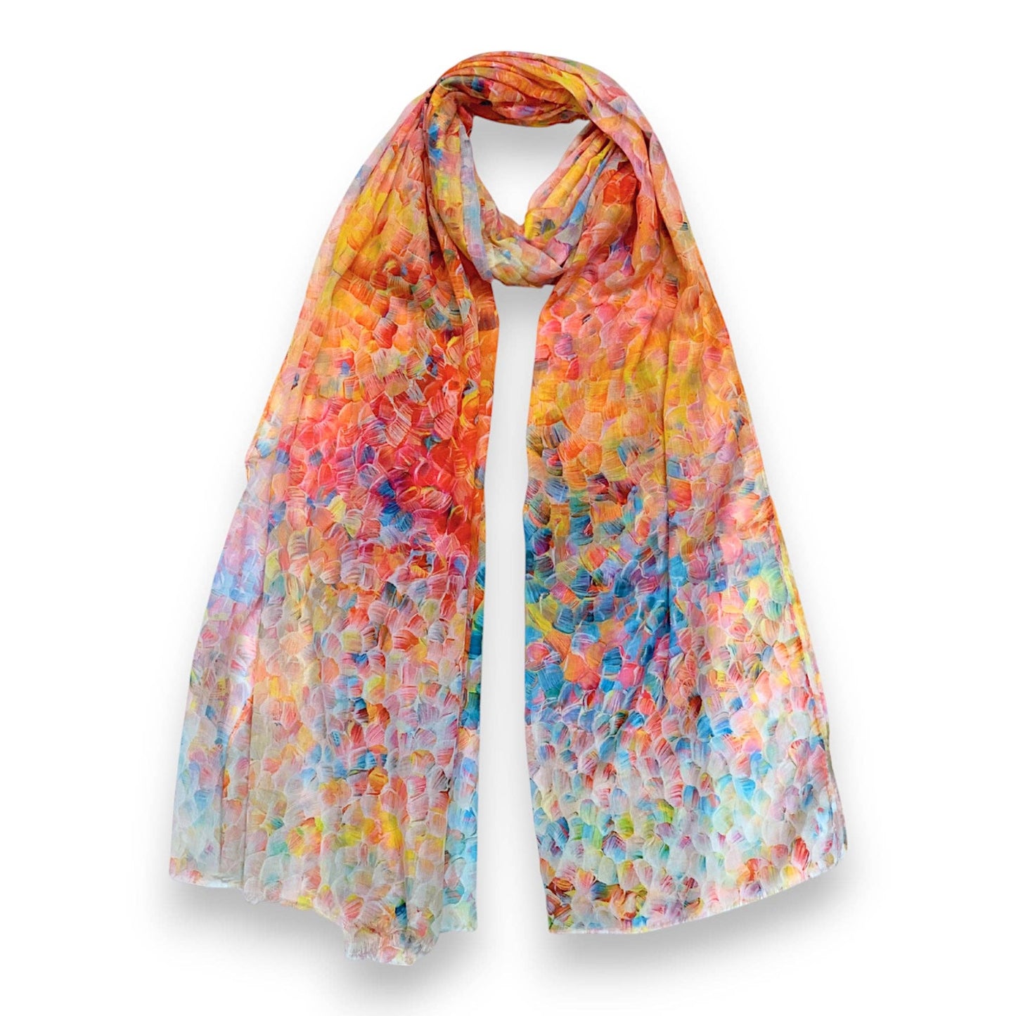 Lili Scarves - Vibrant Mosaic Print Scarf: Green