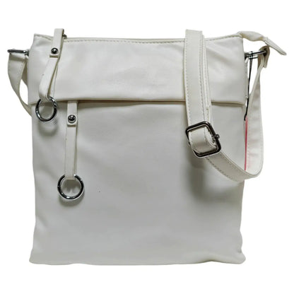 Soft Pu Silver-toned Cross Body Bag Shoulder  -Black