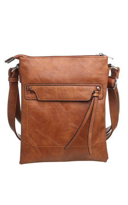 Bessie London - CLASSIC ZIPPER CROSSBODY BAG: BLUE