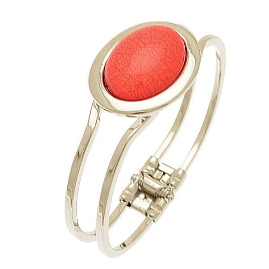 Miss Milly Limited - Coral Marble Resin Hinged Bangle