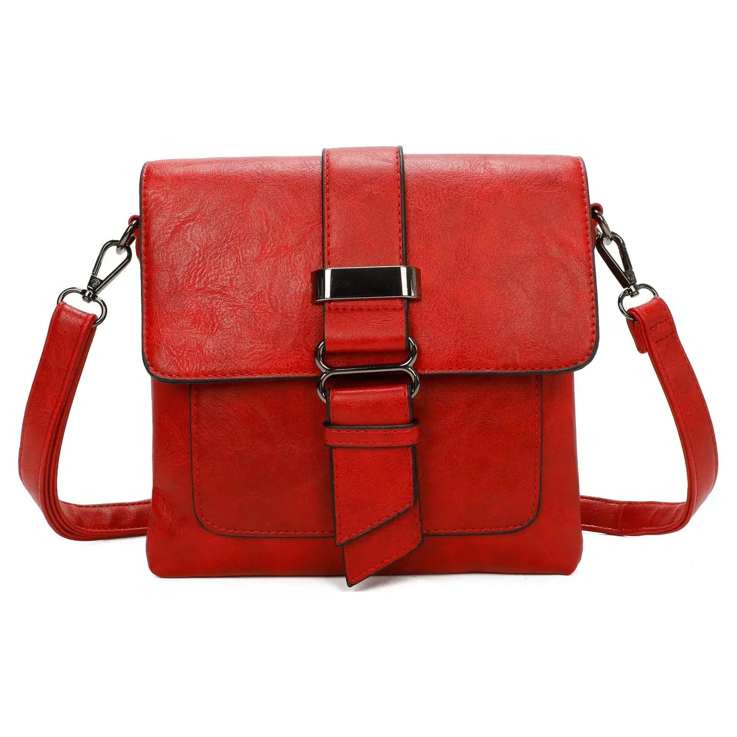 Small Medium Size 3 Compartment Cross Body Bag Shoulder Bag: White