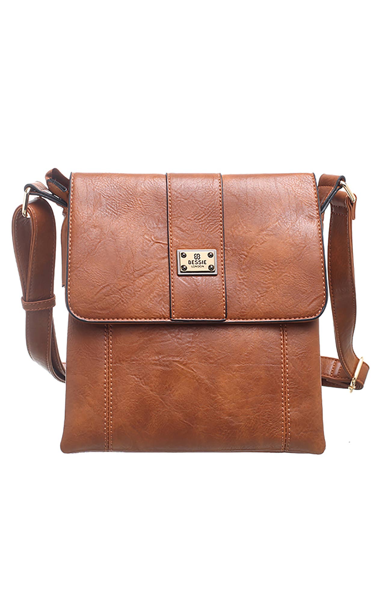 Bessie London - TWO-POCKET BESSIE CROSS BODY BAG: GREY