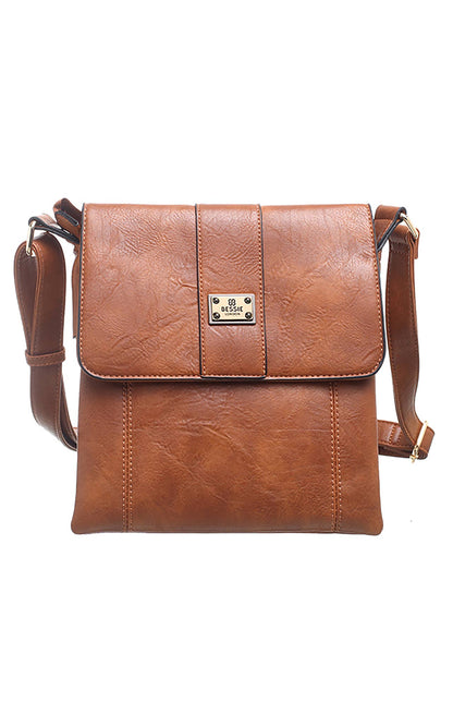 Bessie London - TWO-POCKET BESSIE CROSS BODY BAG: GREY