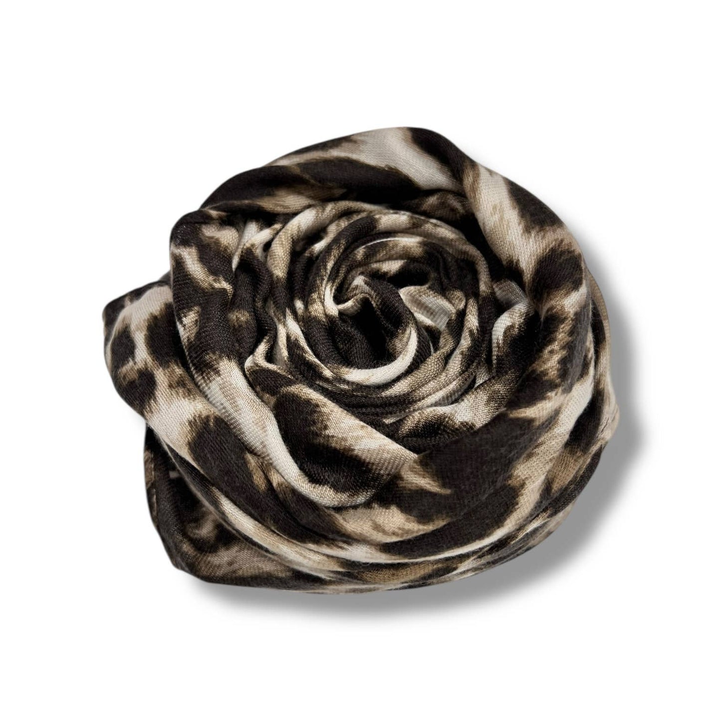 London Scarves - Classic leopard print scarf: Taupe