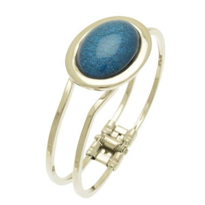 Miss Milly Limited - Mid Blue Marble Resin Hinged Bangle