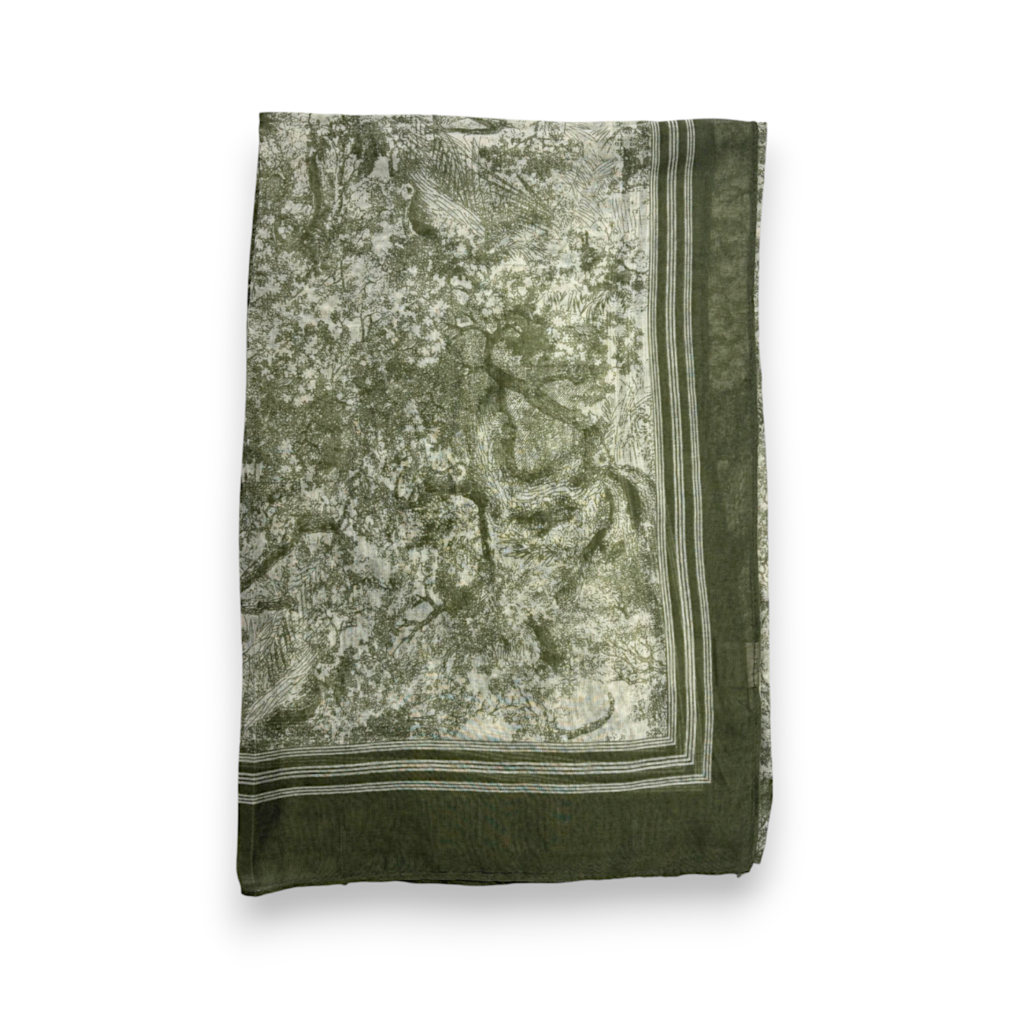 Lili Scarves - Summer Forest Print Scarf: Navy