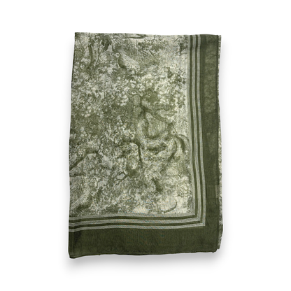 Lili Scarves - Summer Forest Print Scarf: Navy