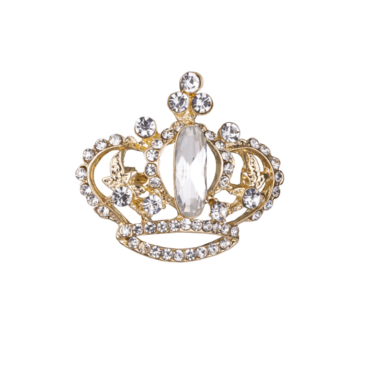 D&X Ltd - Kylie Crystal Pin Brooch: Gold & Clear
