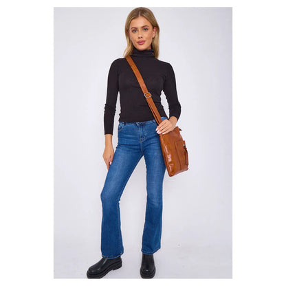 Superbia - Superbia Classic Front Pocket Messenger Bag Cross Body 9130: Black