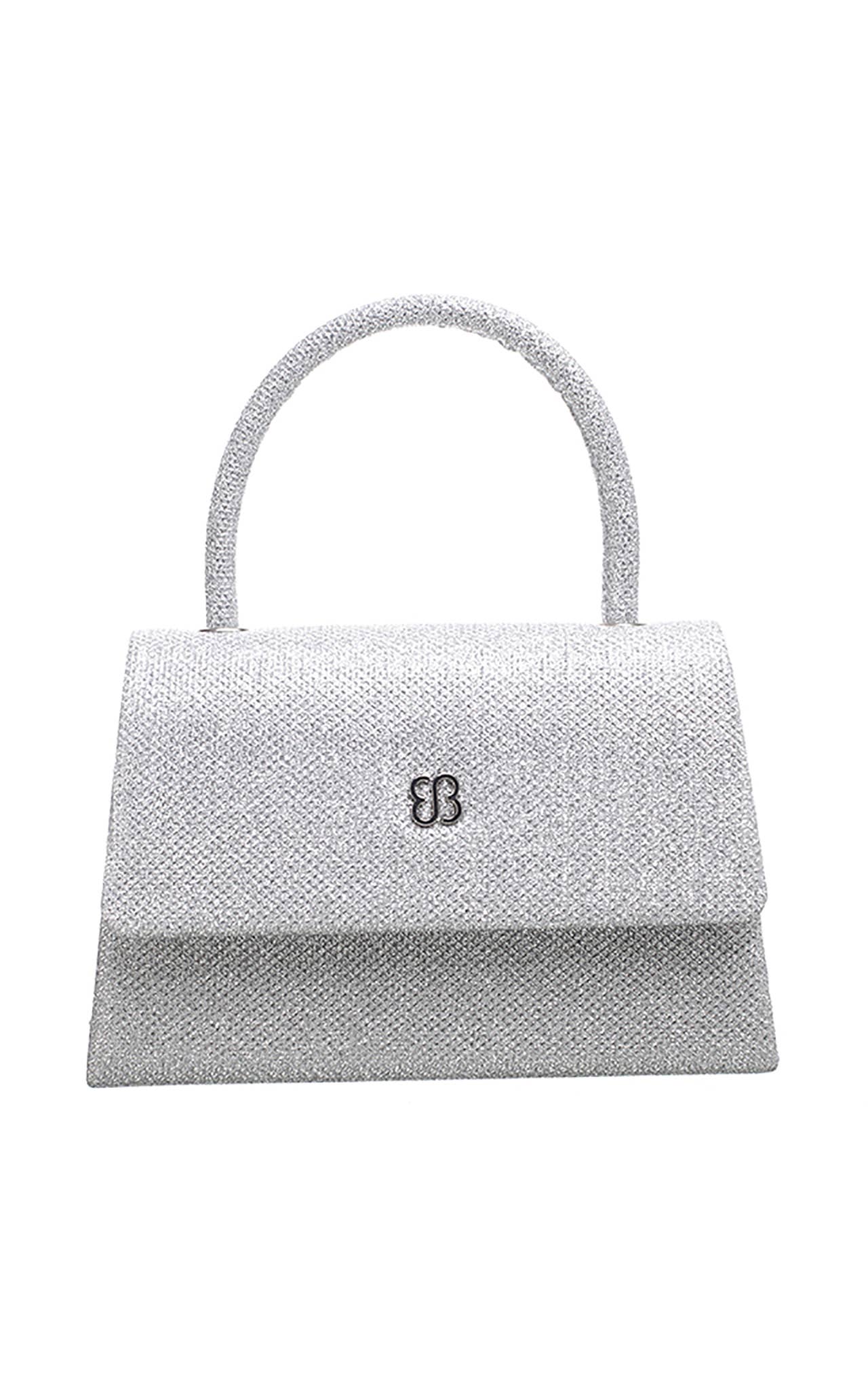 Bessie London - TOP HANDLE FLAP OVER CLUTCH BAG: Silver