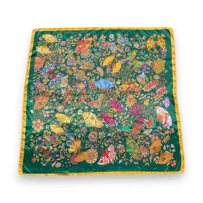 Lili Scarves - Butterfly Pattern Silk Touch Square Scarf: Navy