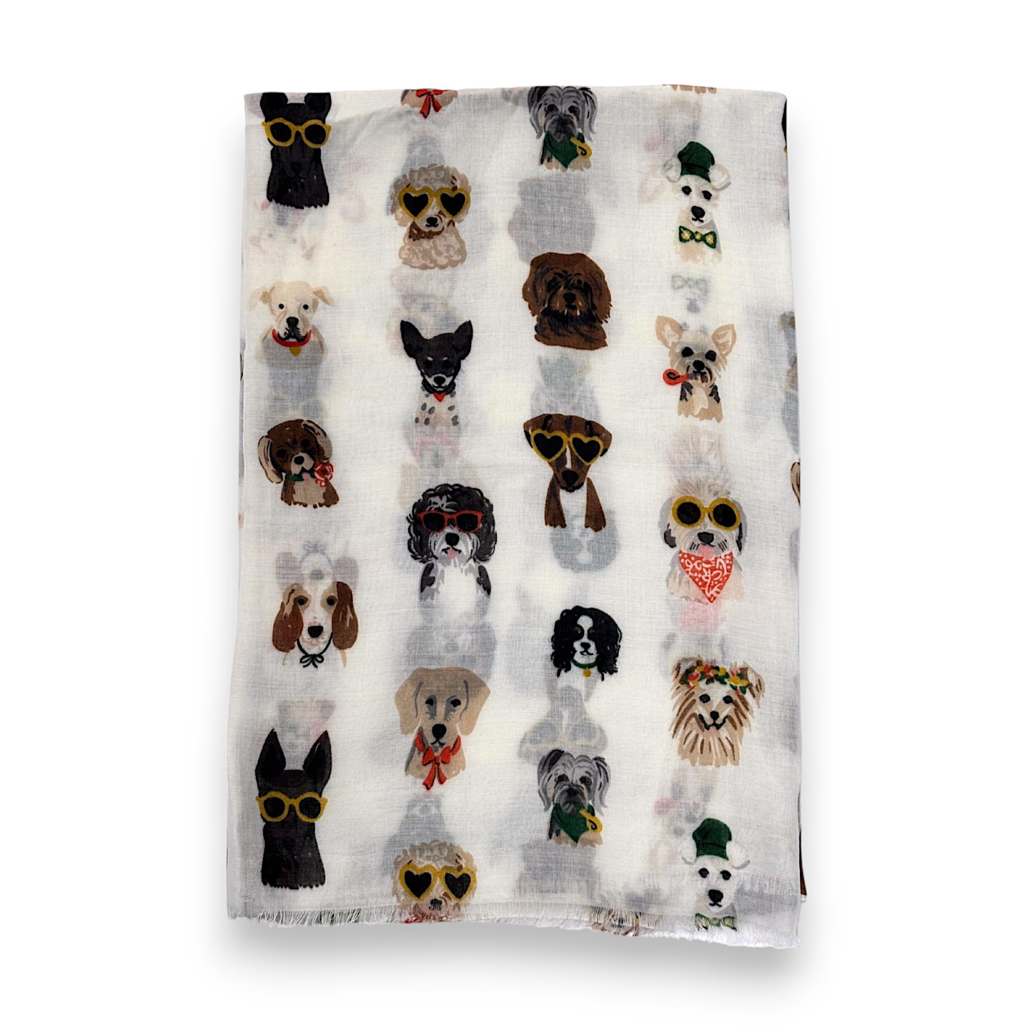 Lili Scarves - Summer Dogs Wearing Accessories Print Scarf: Green