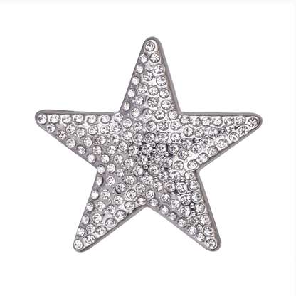 D&X Ltd - Elizabeth Crystal Magnetic Brooch: Gold & Clear