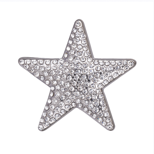D&X Ltd - Elizabeth Crystal Magnetic Brooch: Gold & Clear
