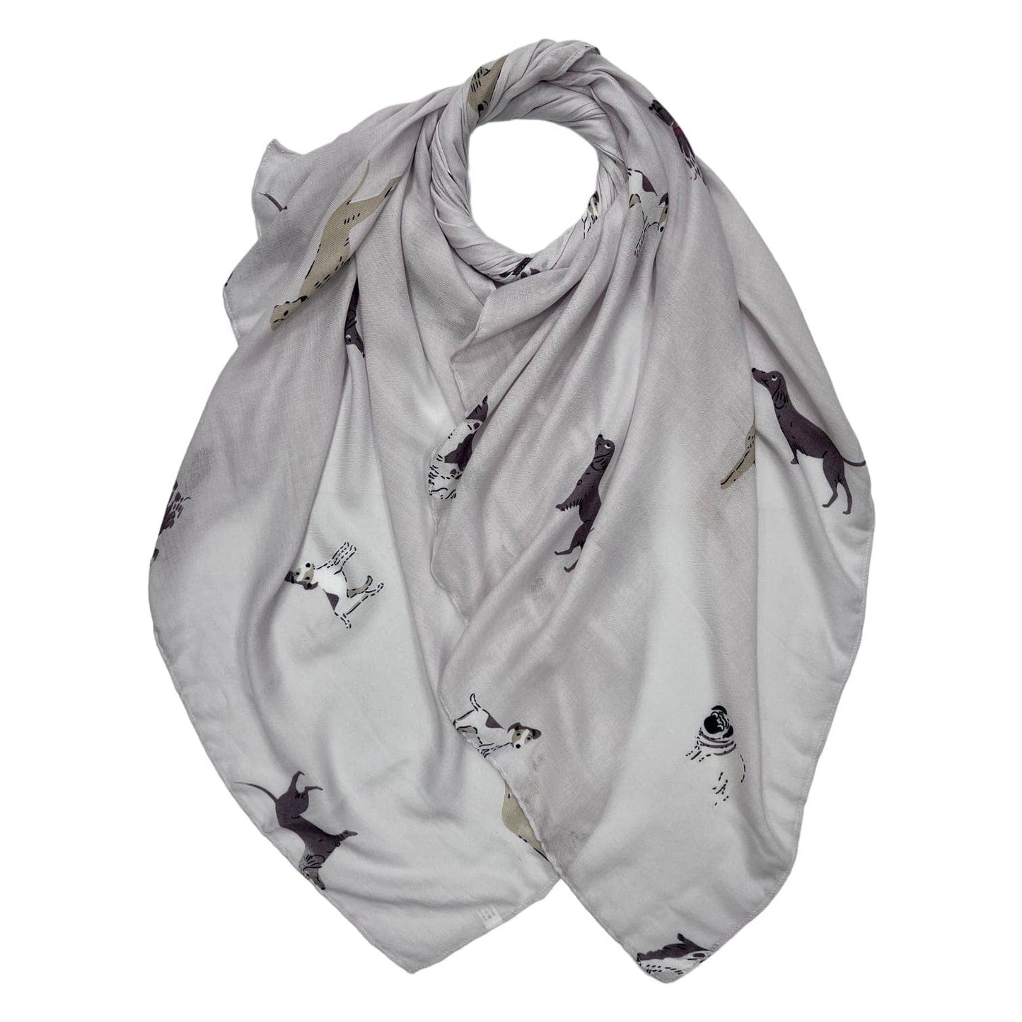 Lili Scarves - Dog Print Scarf: Mocca