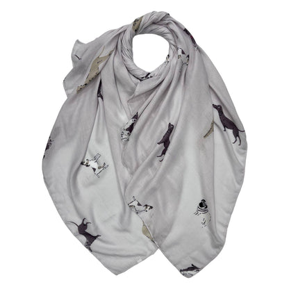 Lili Scarves - Dog Print Scarf: Mocca