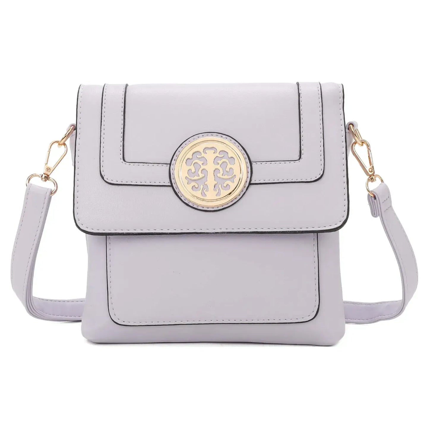 Small 3 Compartment Cross Body Bag Shoulder Bag- Cream