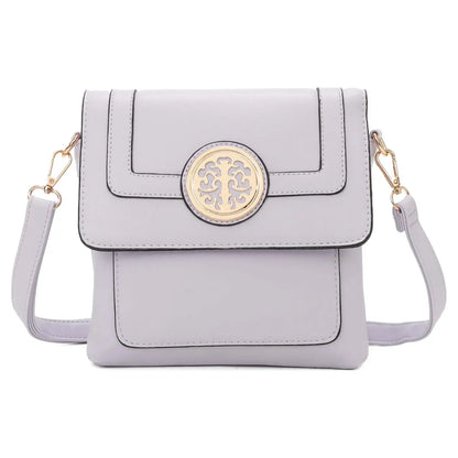 Small 3 Compartment Cross Body Bag Shoulder Bag- Cream